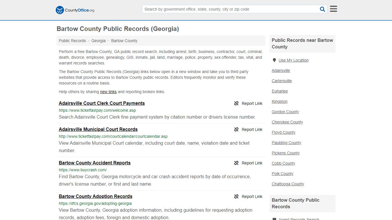 Public Records - Bartow County, GA (Business, Criminal ...