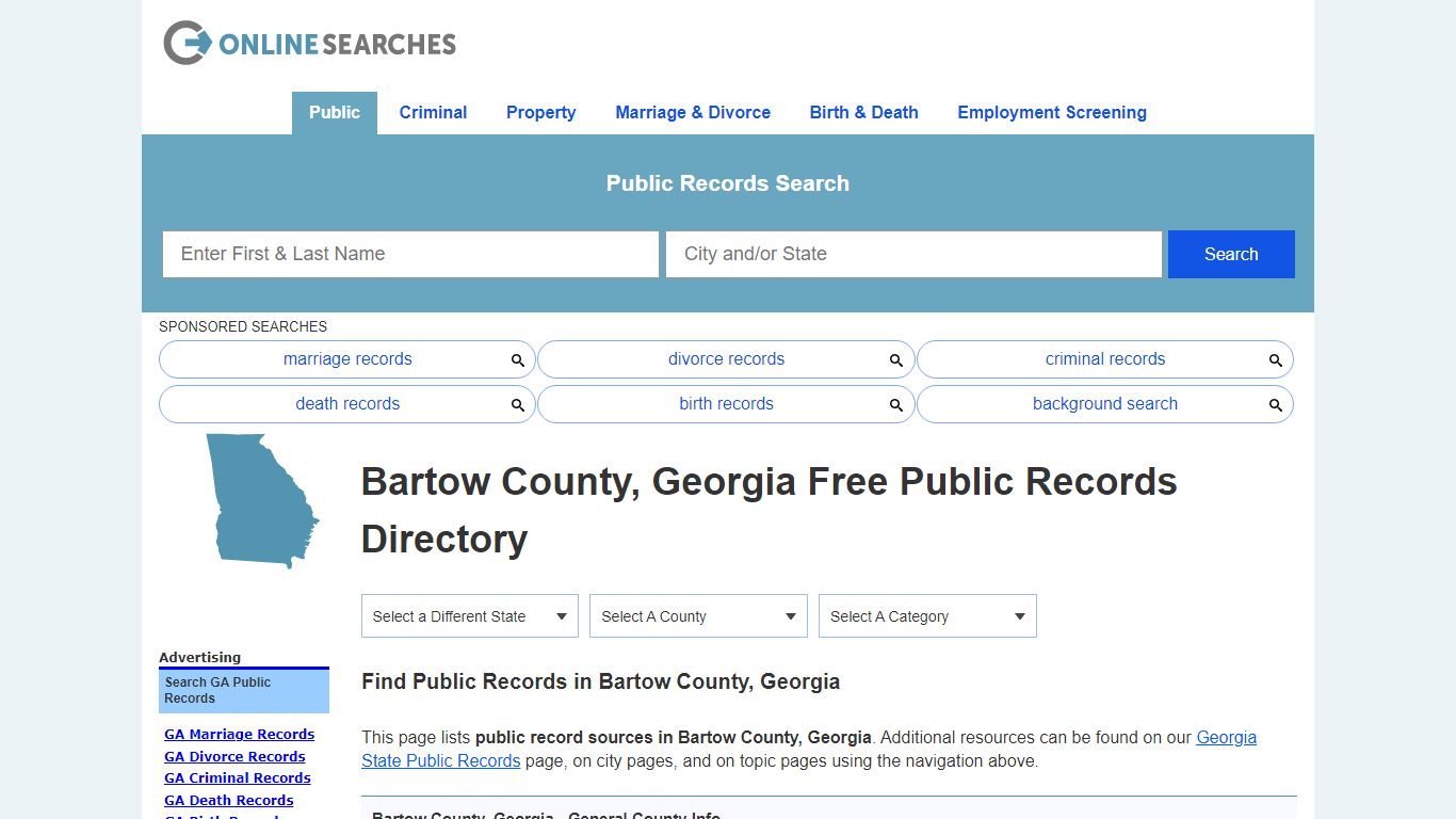 Bartow County, Georgia Public Records Directory