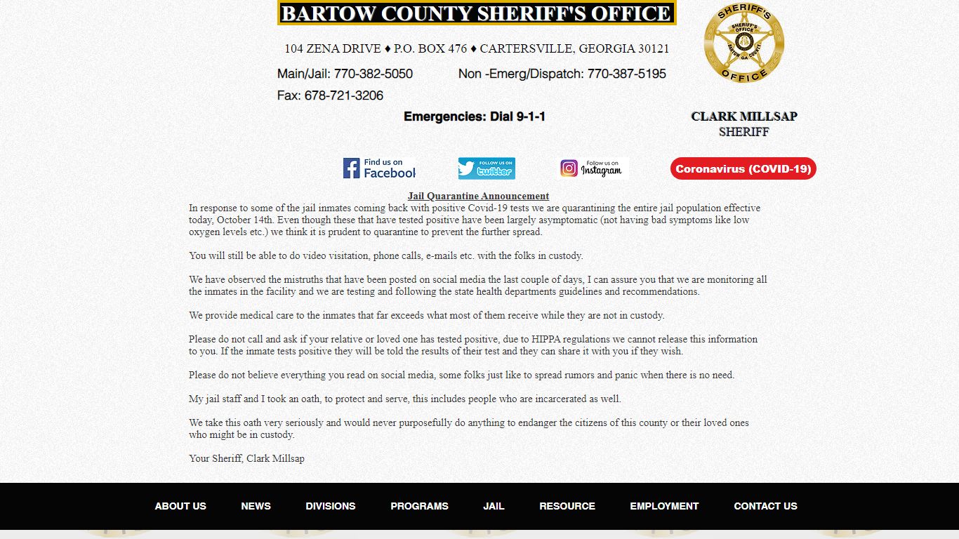 Jail Inmate Search | Bartow Co. S.O.